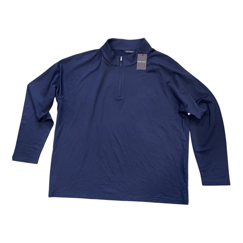 Peter Millar Mens XXL Crown Crafted Blue Excursionist Flex Performance Pullover
